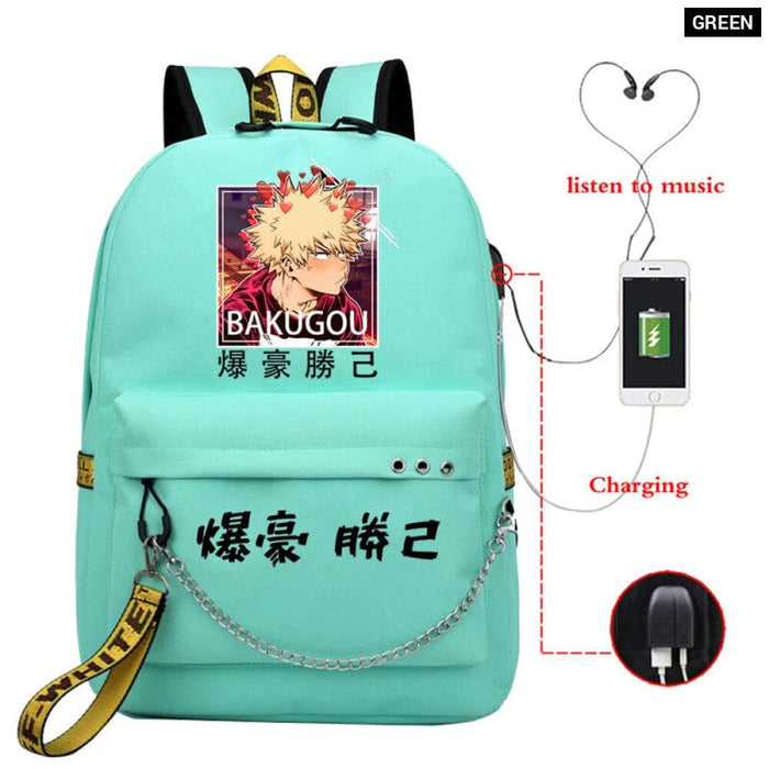 My Hero Academia Katsuki Bakugo Usb Backpack Mha Deku