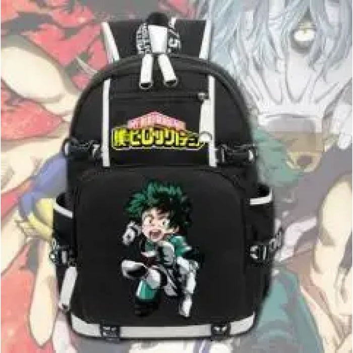Hero Academia School Backpack Izuku Midoriya Print Shoulder