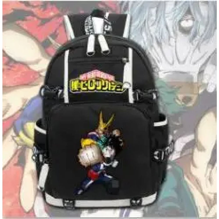 Hero Academia School Backpack Izuku Midoriya Print Shoulder