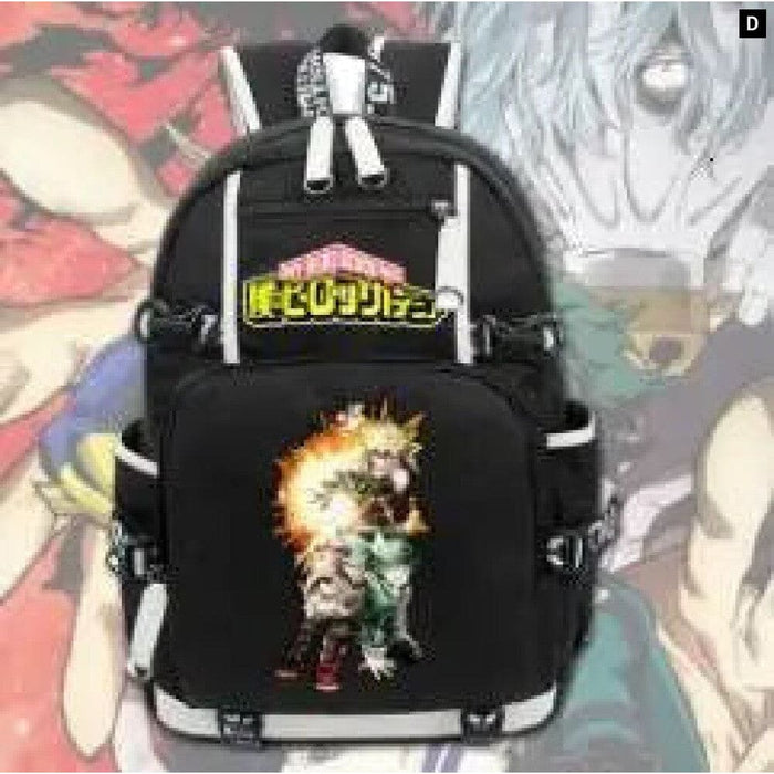 Hero Academia School Backpack Izuku Midoriya Print Shoulder