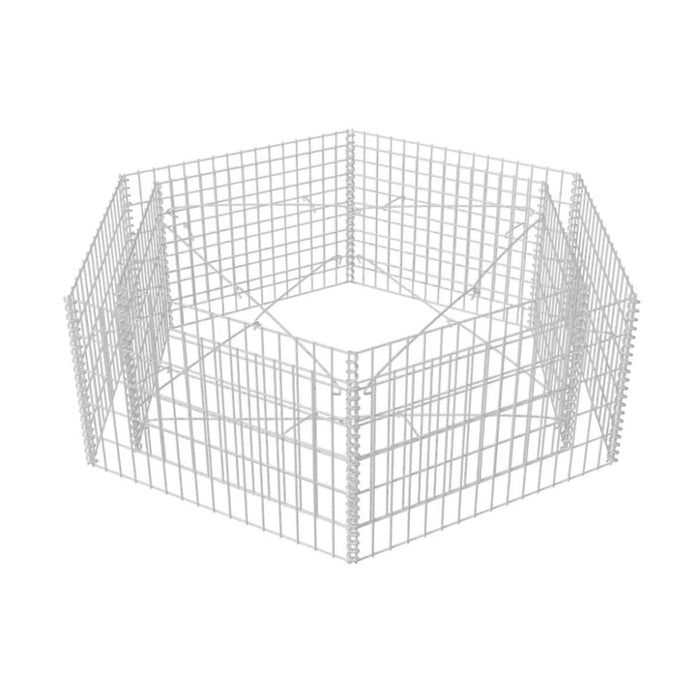 Hexagonal Gabion Raised Bed 160x140x50 Cm Oaxpta