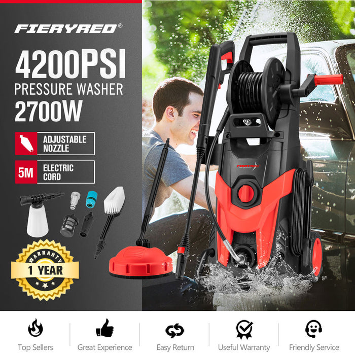 High Pressure Washer Cleaner 4200Psi Electric Water Gurney Pump 5M Hose