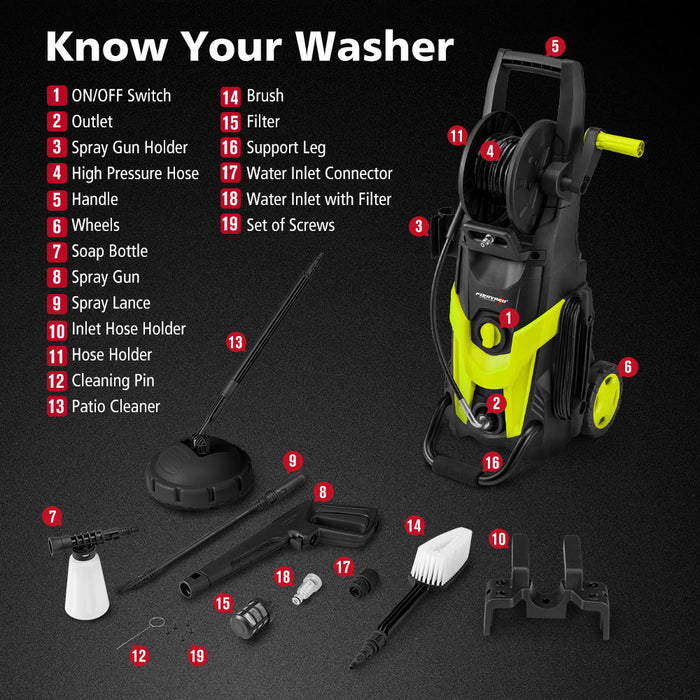 2700W Peak High Pressure Washer Cleaner Electric Water Pump Max 4200Psi