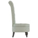 High Back Chair Light Grey Velvet Button Design Tpxala