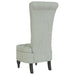 High Back Chair Light Grey Velvet Button Design Tpxala