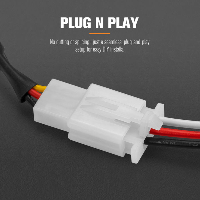 2 Way High Beam Wiring Harness W / Dt 2-Pin Connectors For Led Light Bar