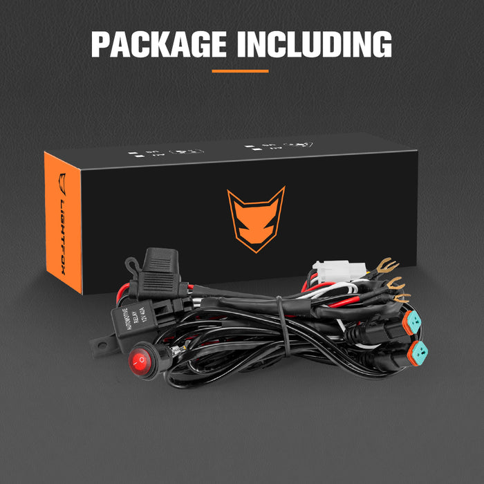 2 Way High Beam Wiring Harness W / Dt 2-Pin Connectors For Led Light Bar