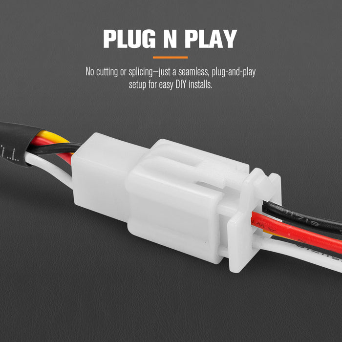 2 Way High Beam Wiring Harness W / Dt 3-Pin Connectors For Led Pod Light