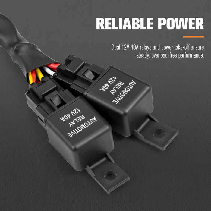 2 Way High Beam Wiring Harness W / Dt 3-Pin Connectors For Led Pod Light