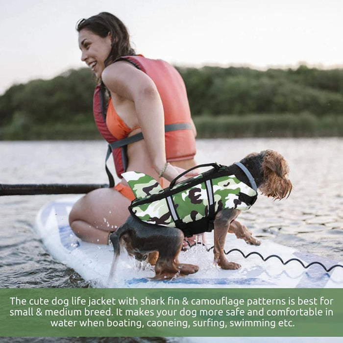 High Buoyancy Dog Life Jacket Shark Camo Pet Safety Vest