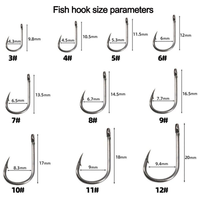 High Carbon Steel Fishing Hooks 400pcs Wide Gap Offset Hook