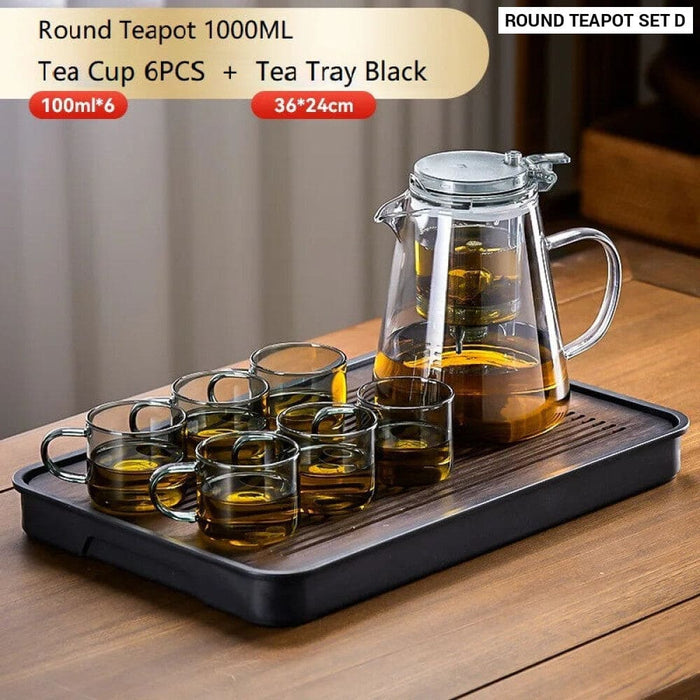 High Grade Glass Teapot Set With One Click Filter