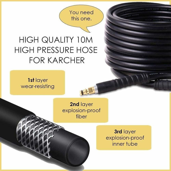 10m High Pressure Water Hose for Karcher K2 - K7 Series | 2