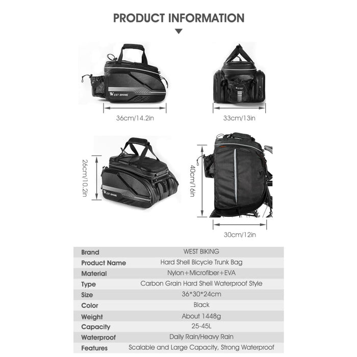 High Quality Eva Hard Shell Waterproof Bicycle Bag
