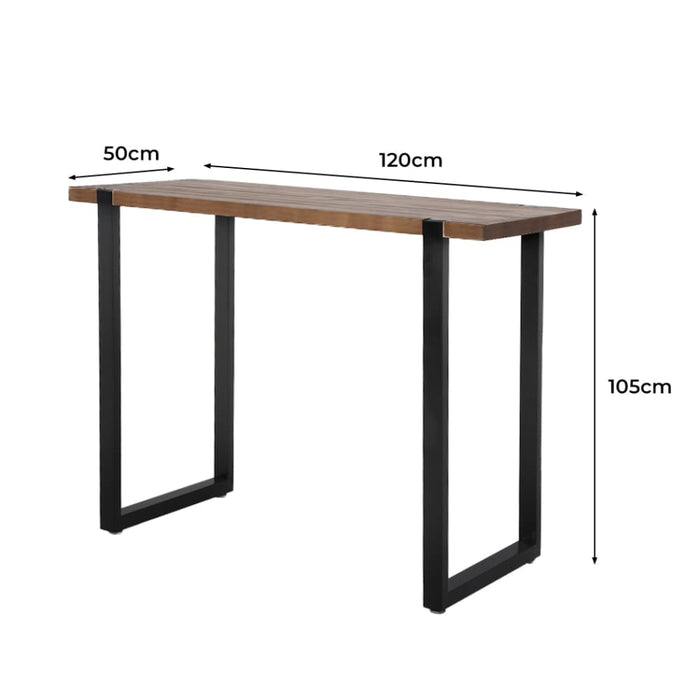 High Bar Table Industrial Pub Solid Wood Kitchen Cafe