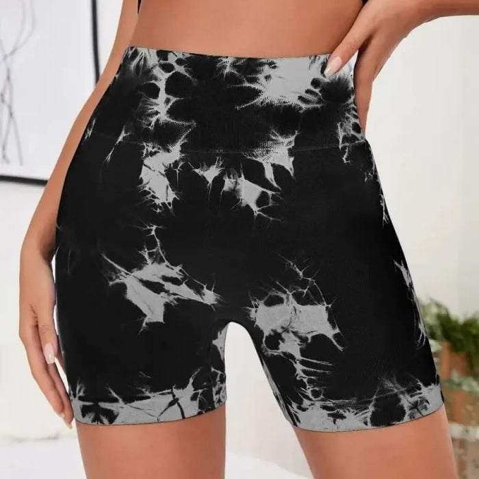 High Waist Tie Dye Fitness Shorts