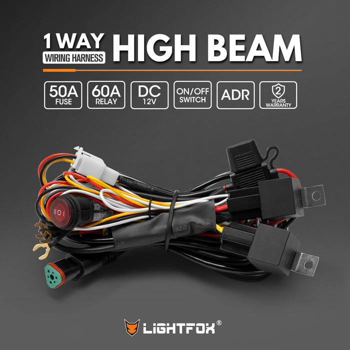 High Beam Wiring Harness With Dt 3-Pin Connectors For Led Pod Light