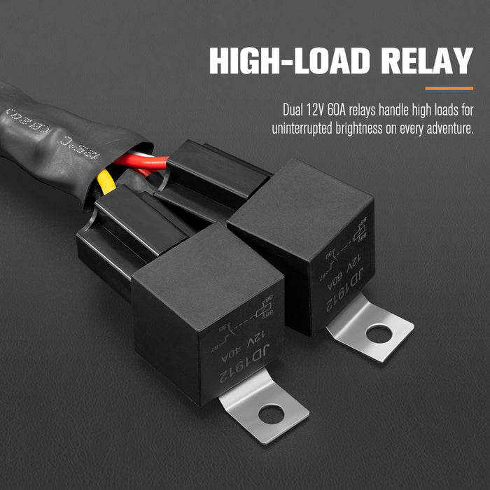 High Beam Wiring Harness With Dt 3-Pin Connectors For Led Pod Light