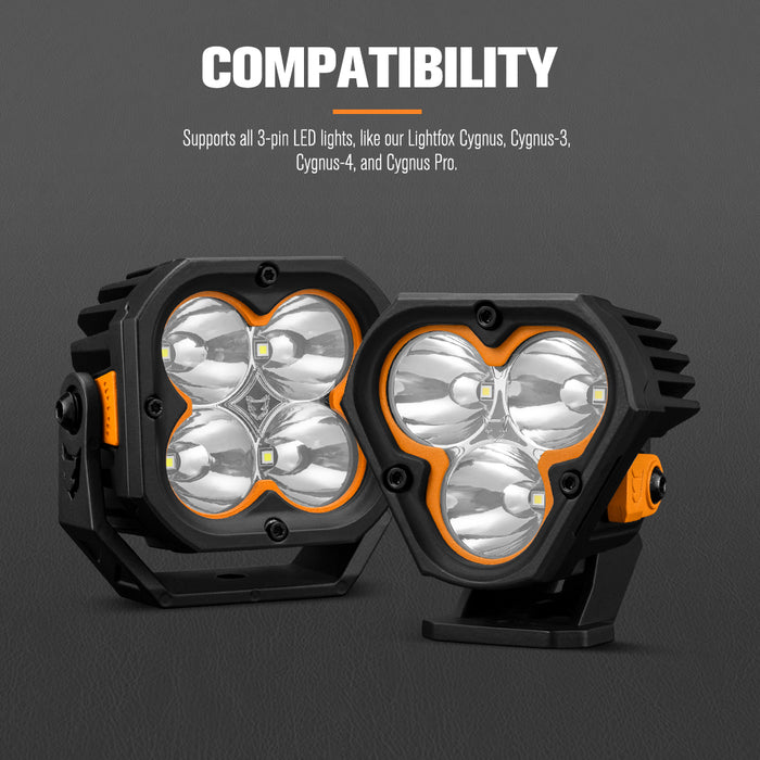 High Beam Wiring Harness With Dt 3-Pin Connectors For Led Pod Light