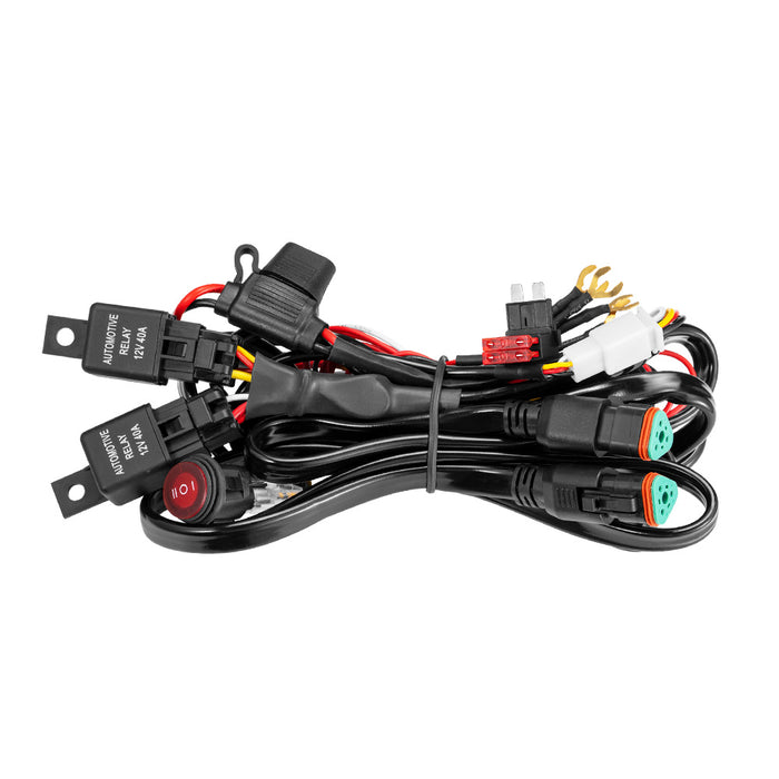2 Way High Beam Wiring Harness W / Dt 3-Pin Connectors For Led Pod Light