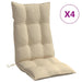 Highback Chair Cushions 4 Pcs Beige Oxford Fabric Tiilox
