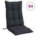 Highback Chair Cushions 4 Pcs Black Oxford Fabric Tiilxa