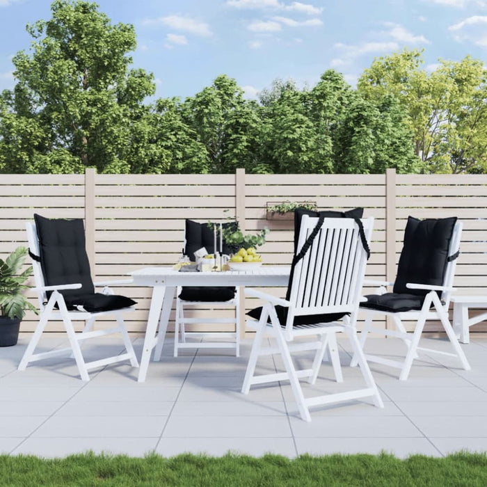 Highback Chair Cushions 4 Pcs Black Oxford Fabric Tiilxa