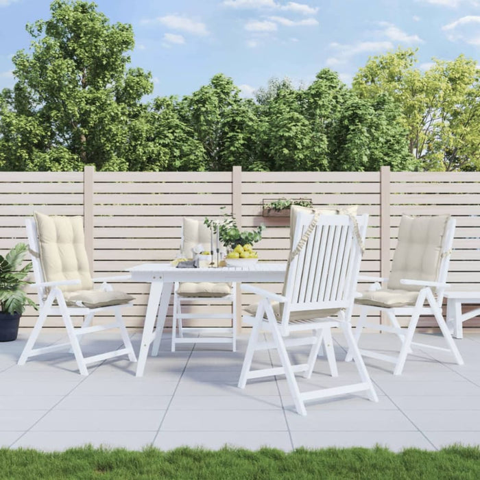 Highback Chair Cushions 4 Pcs Cream Oxford Fabric Tiilbk