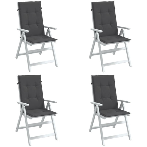 Highback Chair Cushions 4 Pcs Melange Anthracite 120x50x4
