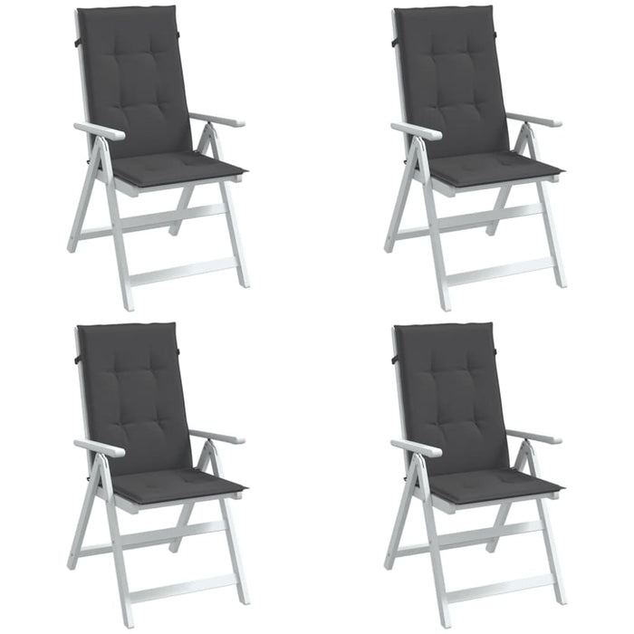 Highback Chair Cushions 4 Pcs Melange Anthracite 120x50x4
