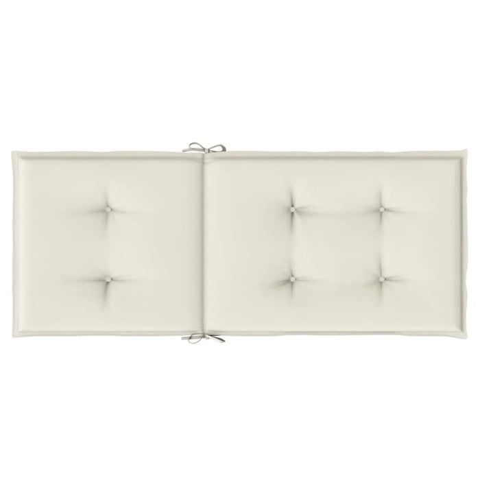 Highback Chair Cushions 4 Pcs Melange Cream 120x50x4 Cm