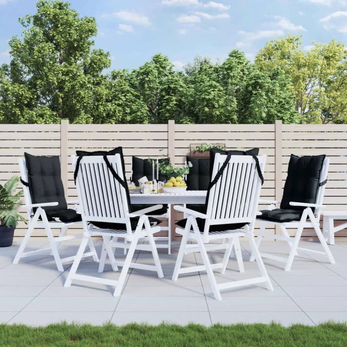 Highback Chair Cushions 6 Pcs Black Oxford Fabric Tiilxp