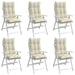 Highback Chair Cushions 6 Pcs Cream Oxford Fabric Tiilob