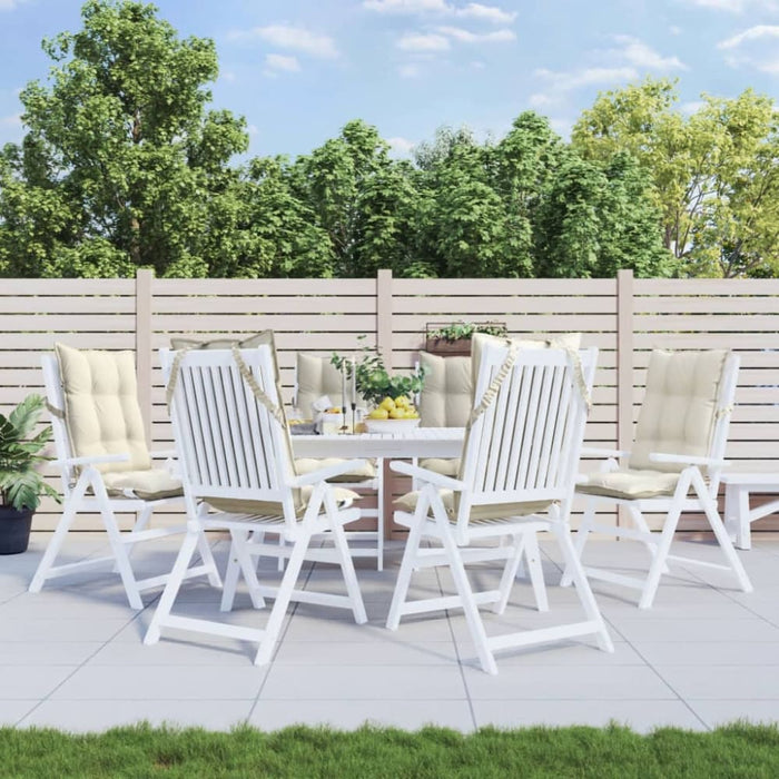 Highback Chair Cushions 6 Pcs Cream Oxford Fabric Tiilob