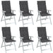 Highback Chair Cushions 6 Pcs Melange Anthracite 120x50x4