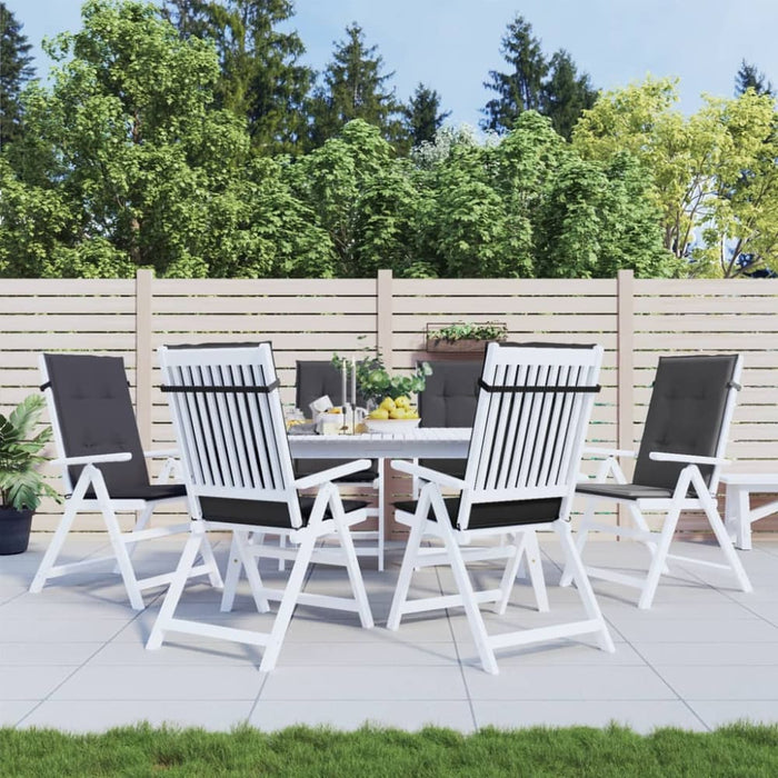 Highback Chair Cushions 6 Pcs Melange Anthracite 120x50x4