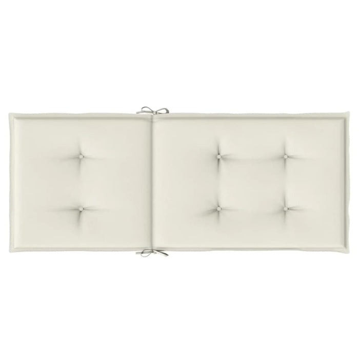 Highback Chair Cushions 6 Pcs Melange Cream 120x50x4 Cm