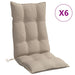 Highback Chair Cushions 6 Pcs Taupe Oxford Fabric Tiilxn