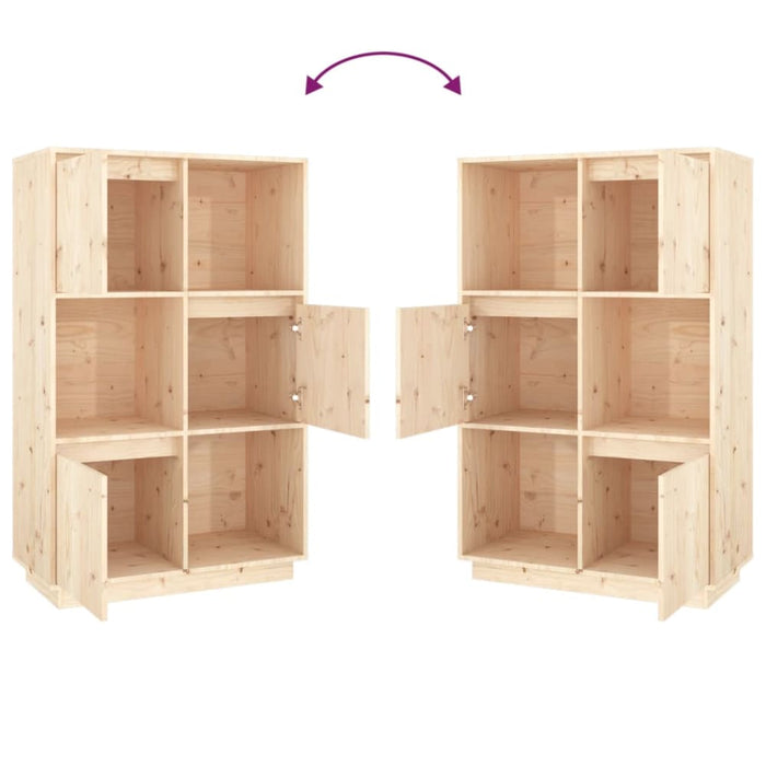 Highboard 74x35x117 Cm Solid Wood Pine Noatla