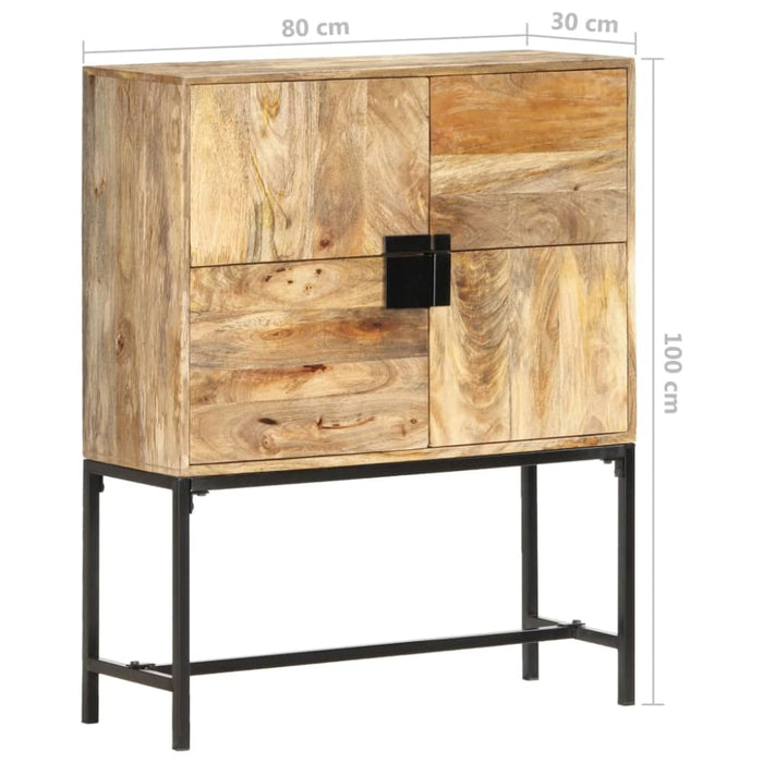 Highboard 80x30x100 Cm Solid Mango Wood Xnpnli