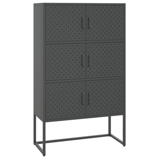 Highboard Anthracite 80x35x135 Cm Steel Ttpnik