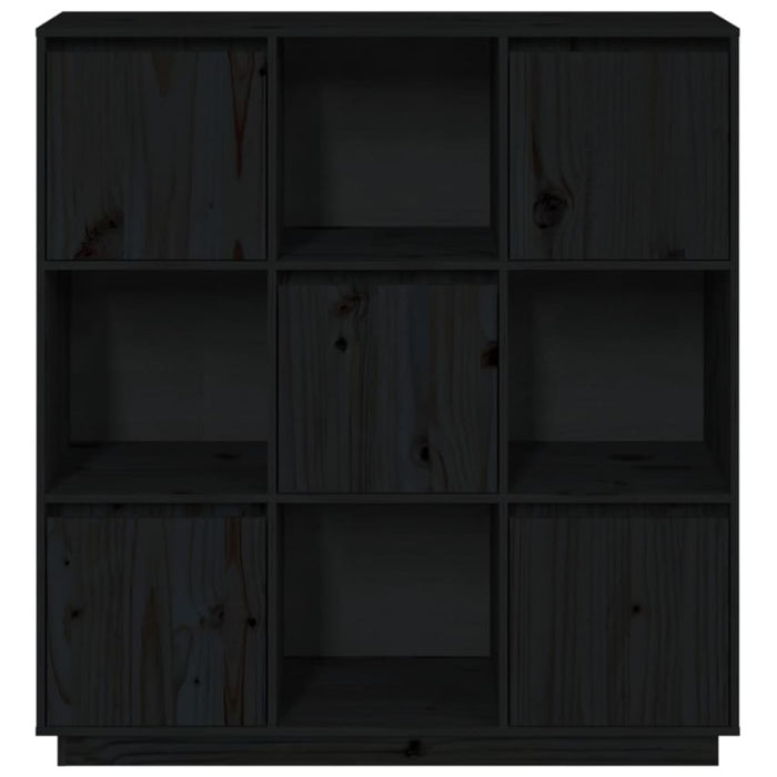 Highboard Black 110.5x35x117 Cm Solid Wood Pine Noatit