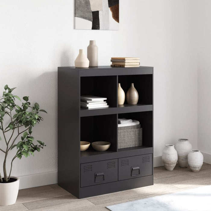 Highboard Black 67x39x95 Cm Steel Naoikk