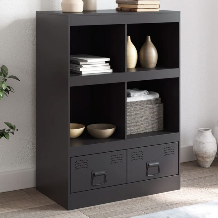 Highboard Black 67x39x95 Cm Steel Naoikk