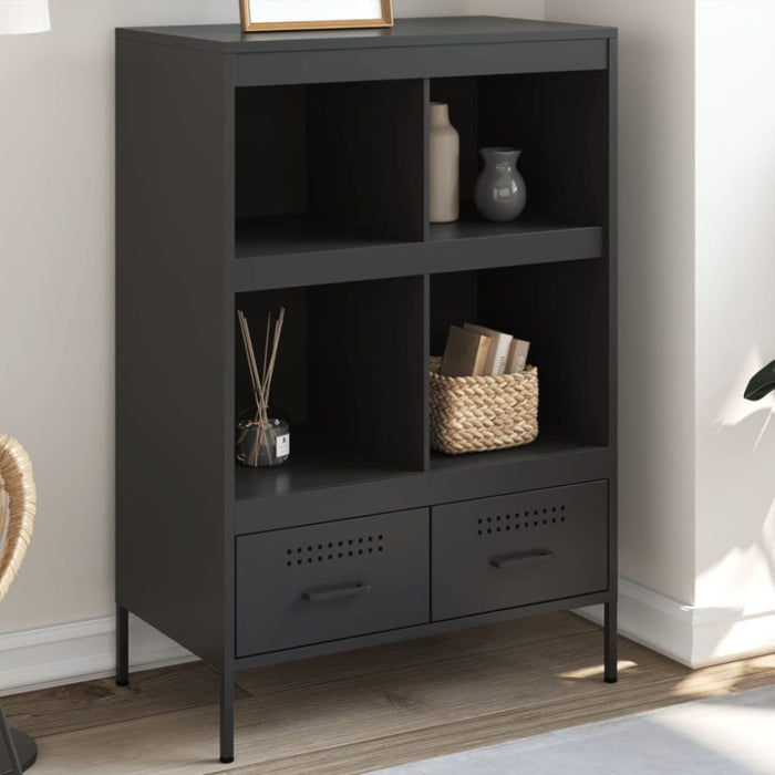 Highboard Black 68x39x101.5 Cm Cold-rolled Steel Natobx