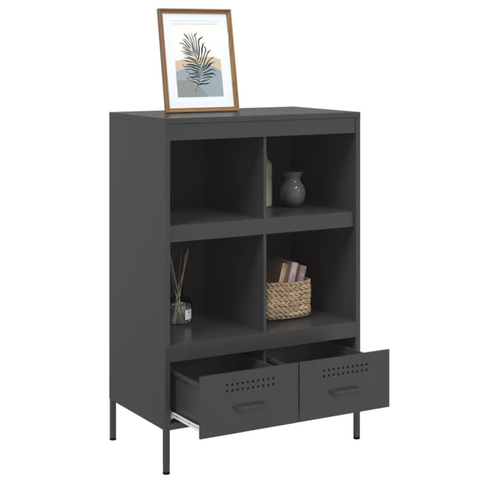 Highboard Black 68x39x101.5 Cm Cold-rolled Steel Natobx