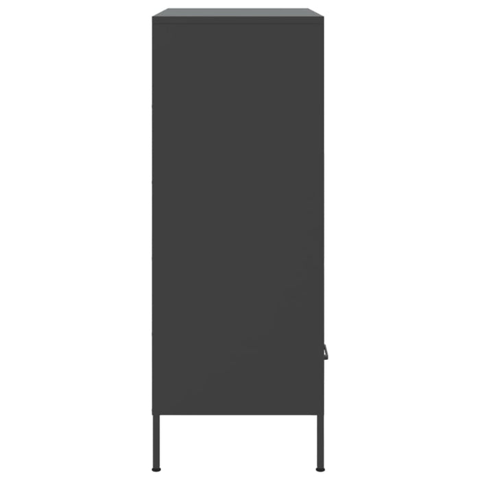 Highboard Black 68x39x101.5 Cm Cold-rolled Steel Natobx