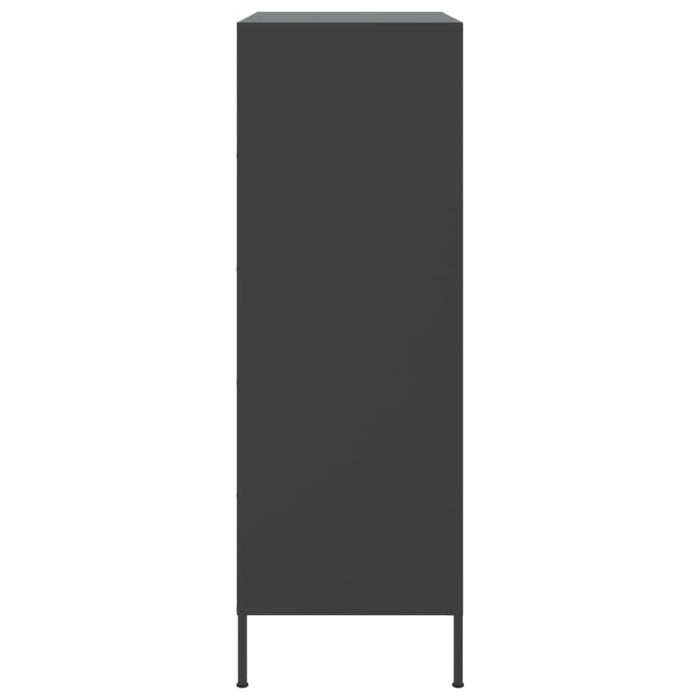 Highboard Black 68x39x113 Cm Steel Naxkib