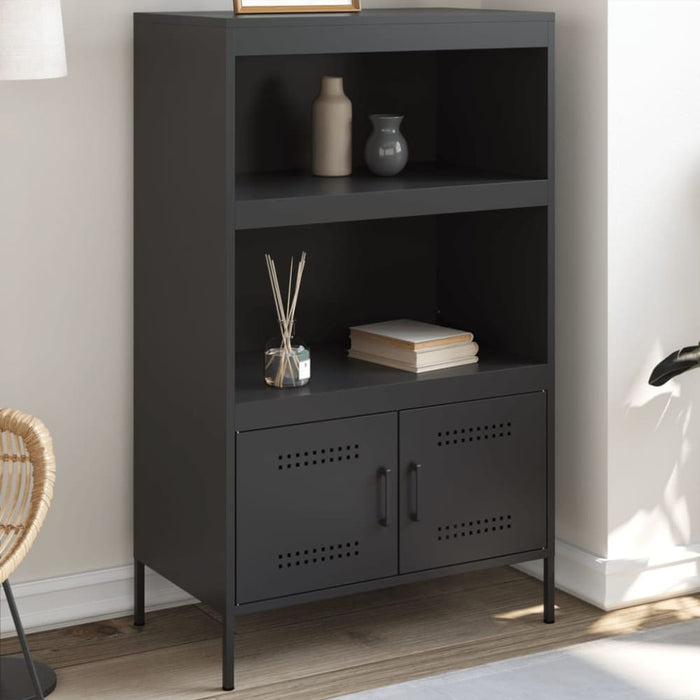 Highboard Black 68x39x113 Cm Steel Naxkib