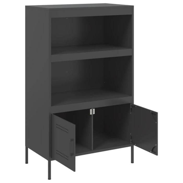 Highboard Black 68x39x113 Cm Steel Naxkib
